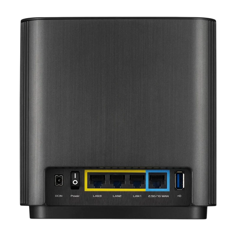 نظام أسوس زين واي فاي AX XT8، AX6600 ميش واي فاي 6 ثلاثي النطاق للمنزل بالكامل، عبوة قطعة واحدة، أسود