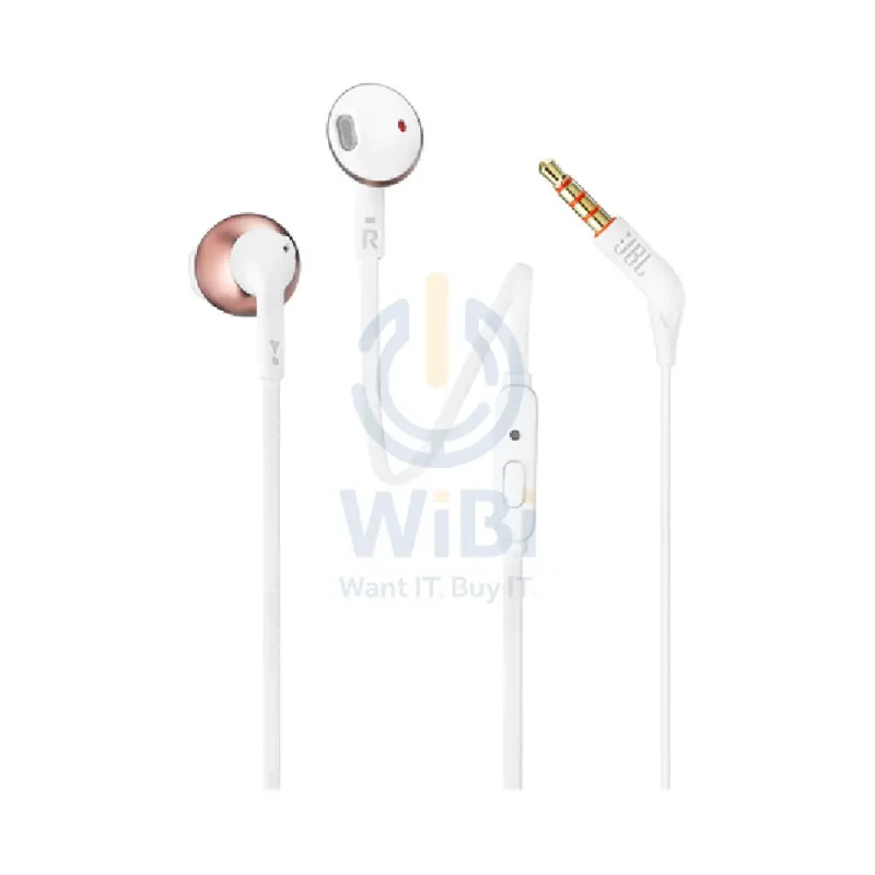JBL Tune 205 Earphones - In-Ear / Wired / Rose Gold