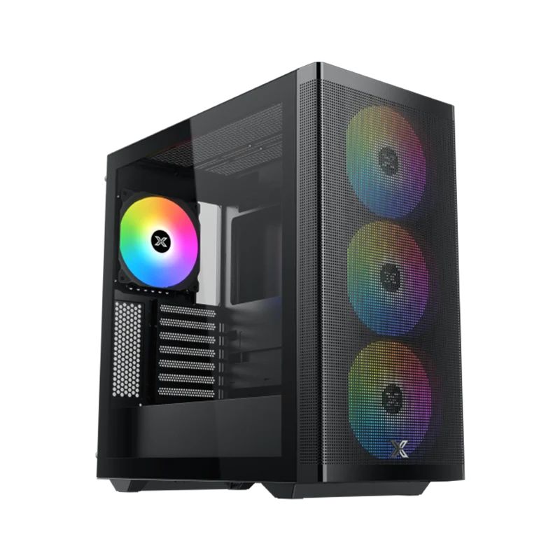 كيس كمبيوتر زيجماتيك أوزيريس E-ATX، باللون الأسود