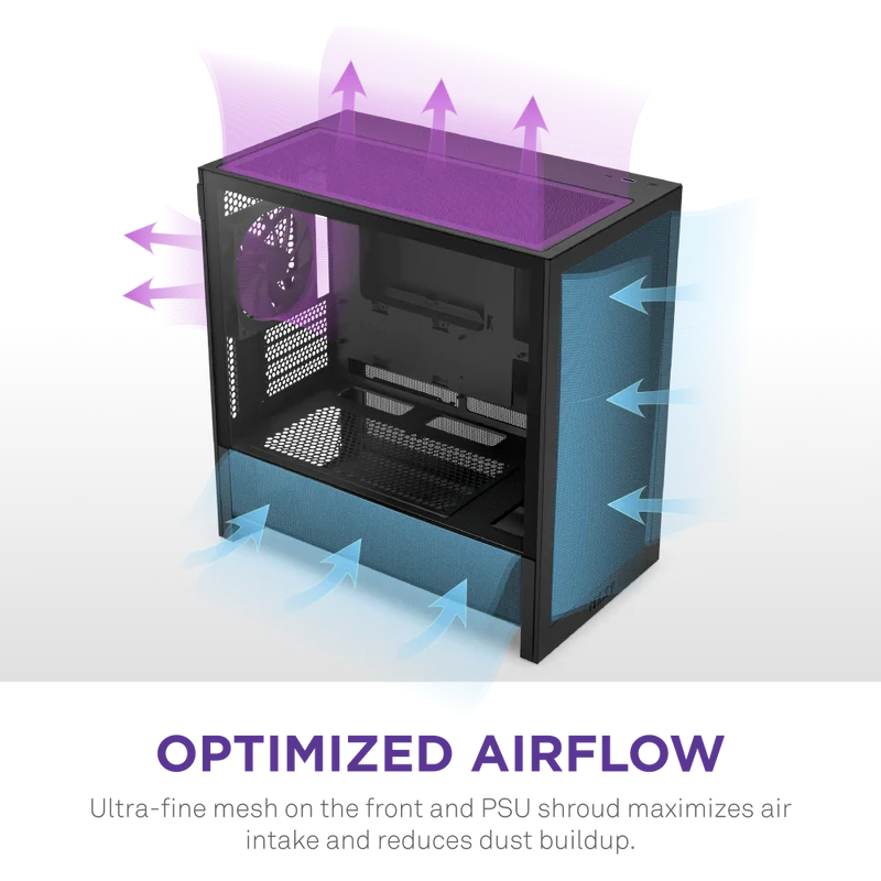 NZXT H3 Flow (2025) micro-ATX Mid Tower Case - All Black