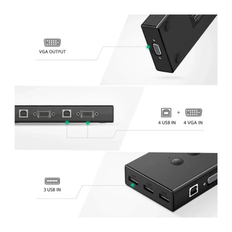 UGREEN VGA 4-Port USB KVM Switch Box
