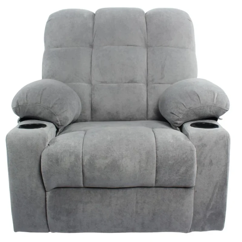 Black Bull Premium Sofa Swivel Rocker Recliner Size - Fabric Light Grey