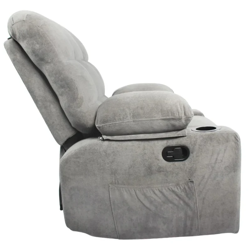 Black Bull Premium Sofa Swivel Rocker Recliner Size - Fabric Light Grey