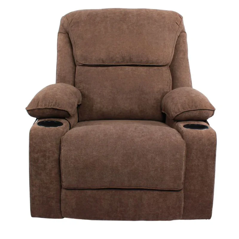 Black Bull Premium Sofa Swivel Rocker Recliner Size - Fabric Brown