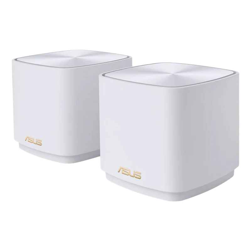 نظام واي فاي ميش أسوس زين واي فاي AX ميني XD4، AX1800 لاسلكي لتغطية كامل المنزل بتقنية Wi-Fi 6، عبوة من قطعتين، باللون الأبيض