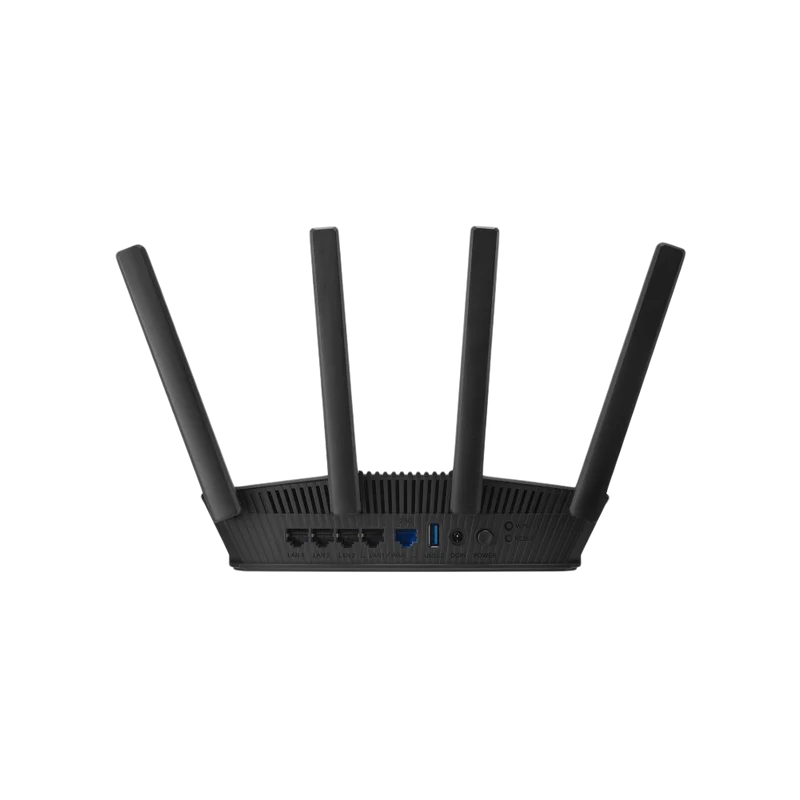 راوتر أسوس RT-BE58U، بتقنية 4K-QAM، وMLO، واكتشاف آي، بمنفذ 2.5G WAN/LAN، باللون الأسود