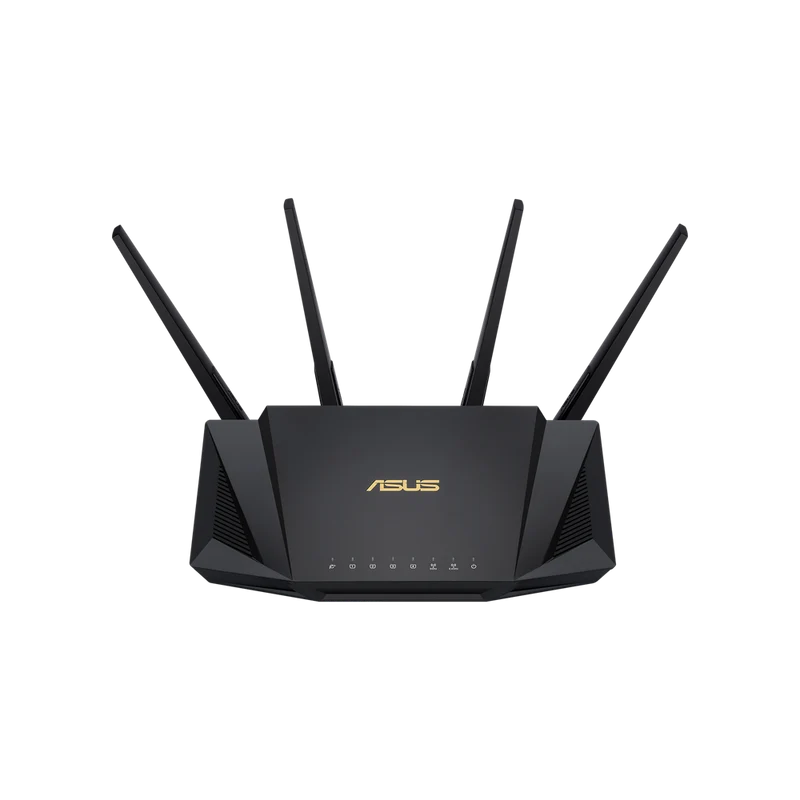راوتر أسوس RT-AX58U V2، AX3000، ثنائي النطاق، واي فاي 6، باللون الأسود