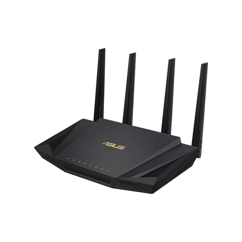 راوتر أسوس RT-AX58U V2، AX3000، ثنائي النطاق، واي فاي 6، باللون الأسود