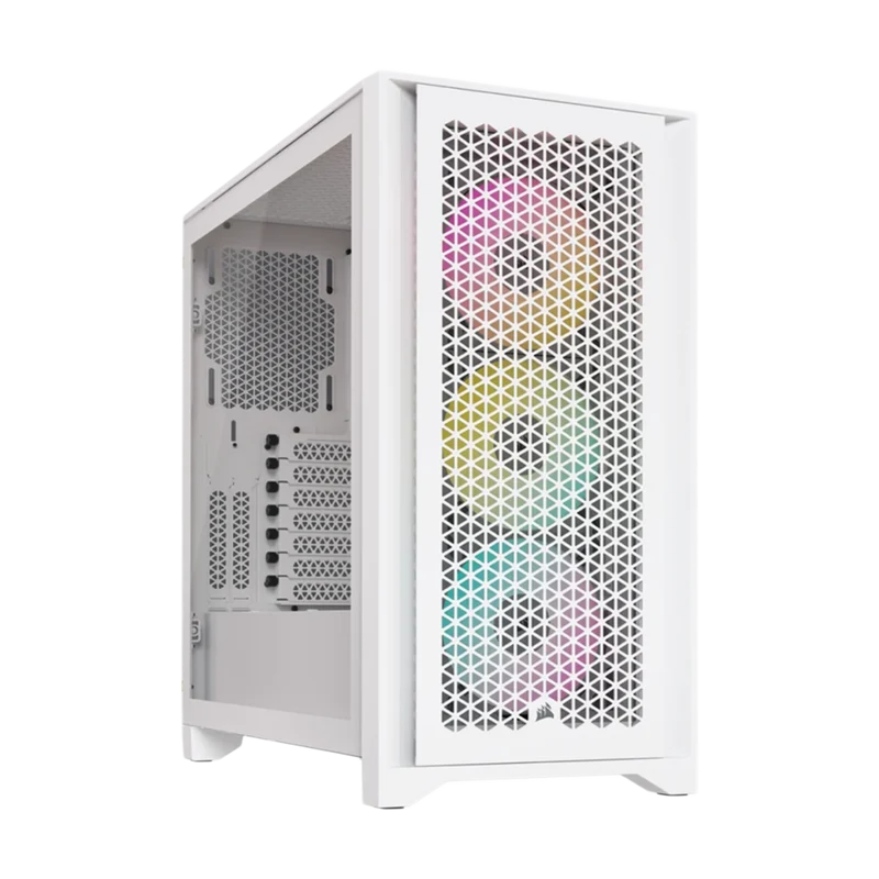 حافظة كمبيوتر كورسير 4000D RGB Airflow، باللون الأبيض