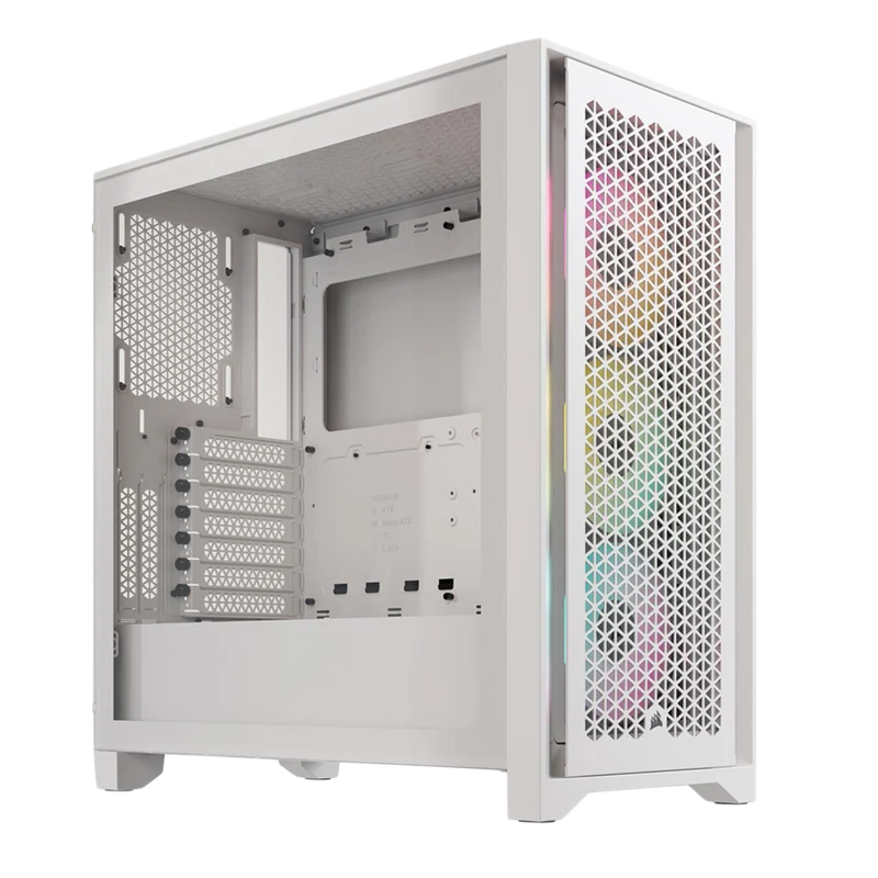 حافظة كمبيوتر كورسير 4000D RGB Airflow، باللون الأبيض