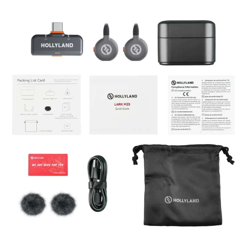 HOLLYLAND LARK M2S Duo 2-Person Wireless Microphone System with USB-C Connector - Space Gray