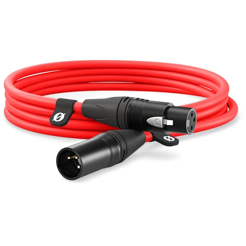 كابل رود من XLR ذكر إلى XLR أنثى (9.8 قدم، أحمر)