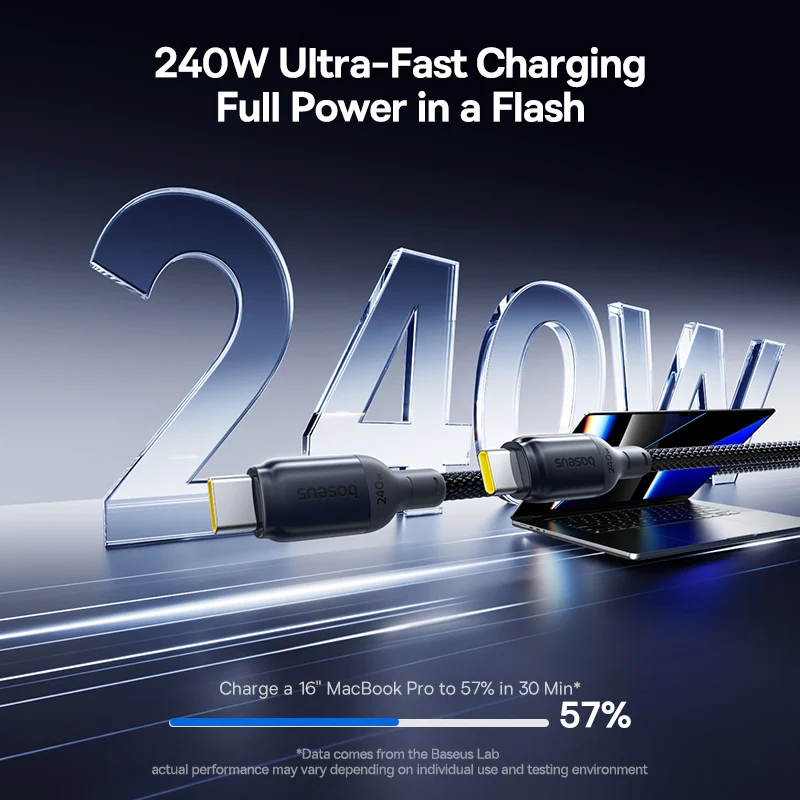 Baseus PicoGo Ⅱ Ultra Fast Charging Cable - USB-C / 240W / 1 Meter / Black