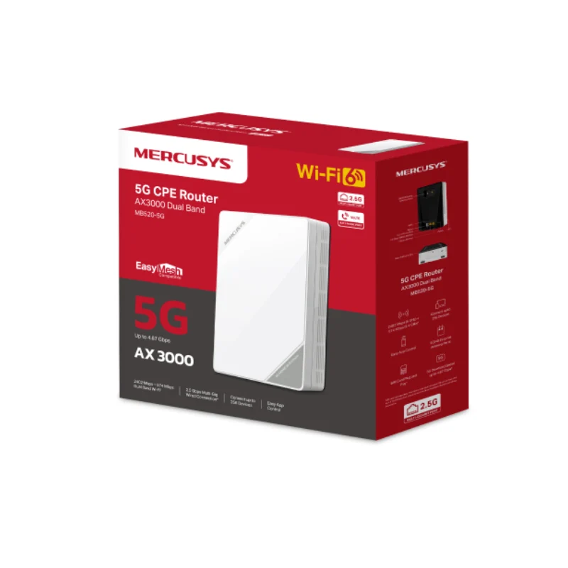 راوتر لاسلكي ثنائي النطاق ميركوسيس MB520-5G AX3000 - 5 جيجاهرتز (2402 ميجابت/ثانية) / LAN