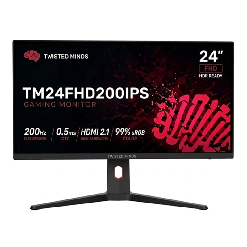 شاشة ألعاب تويستد مايندز TM24FHD200IPS - حجم 24 بوصة FHD / 200 هرتز / 0.5 مللي ثانية / HDMI / DisplayPort / مخرج صوت / أسود