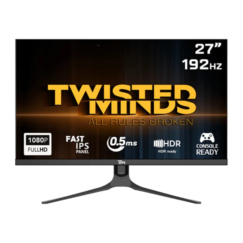 شاشة ألعاب تويستد مايندز TM27FHD200IPS سلسلة سوبريم - حجم 27 بوصة FHD / 192 هرتز / 0.5 مللي ثانية / HDMI / DisplayPort / مخرج صوت / أسود