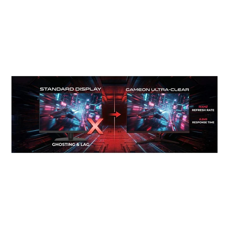GameOn GOES27FHD144IPS Essential Series Gaming Monitor - 27" FHD / 144Hz / 0.5ms / DisplayPort / HDMI - Black