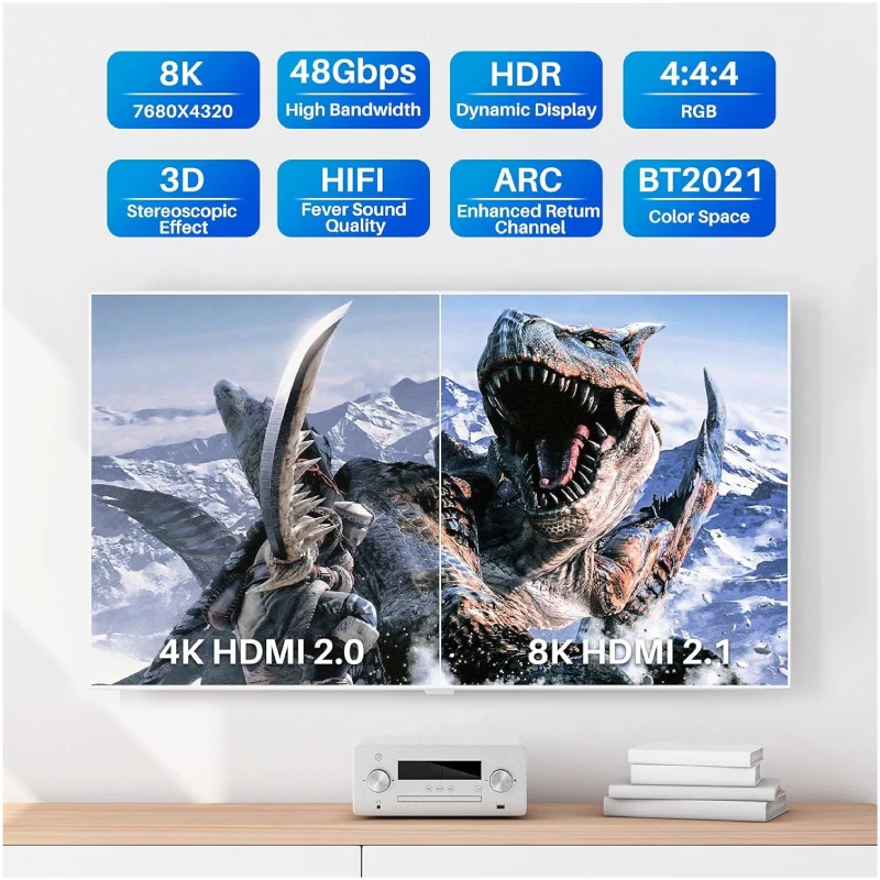 كابل ألياف ضوئية نشط هاينج HDTV - HDMI إلى HDMI / 48 جيجابت/ثانية / 10 متر