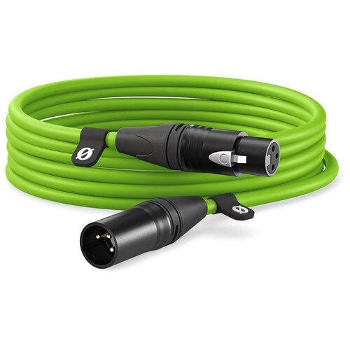 كابل رود من XLR ذكر إلى XLR أنثى (19.7 قدم، أخضر)