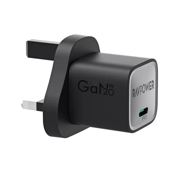 شاحن راف باور RP-PC1055 ميني بتقنية GaN - 20 واط / USB-C / أسود