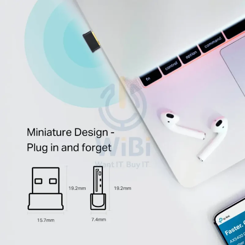 محول USB نانو واي فاي وبلوتوث 4.2 تي بي لينك (آرتشر T2UB نانو) AC600، 5 جيجاهرتز (433 ميجابت في الثانية)