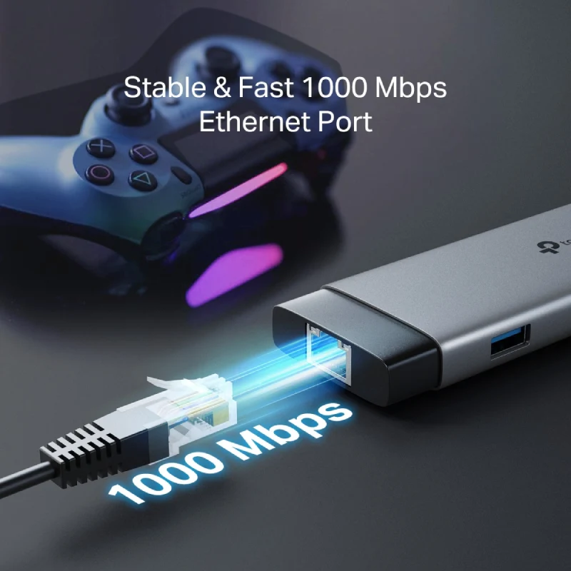 موزع USB-C تي بي لينك (UH9120C) ‏9 في 1 - HDMI / USB-C / USB 3.0 / Micro SD / SD / RJ45
