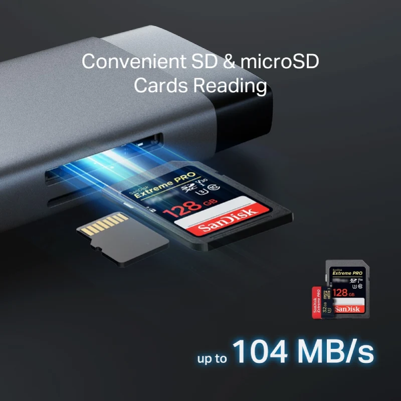 موزع USB-C تي بي لينك (UH9120C) ‏9 في 1 - HDMI / USB-C / USB 3.0 / Micro SD / SD / RJ45