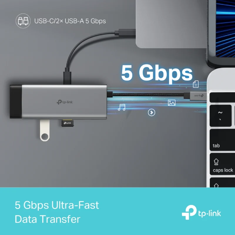 هب تي بي-لينك UH5020C يو إس بي-C 5 في 1، HDMI / PD / يو إس بي-C / يو إس بي-A