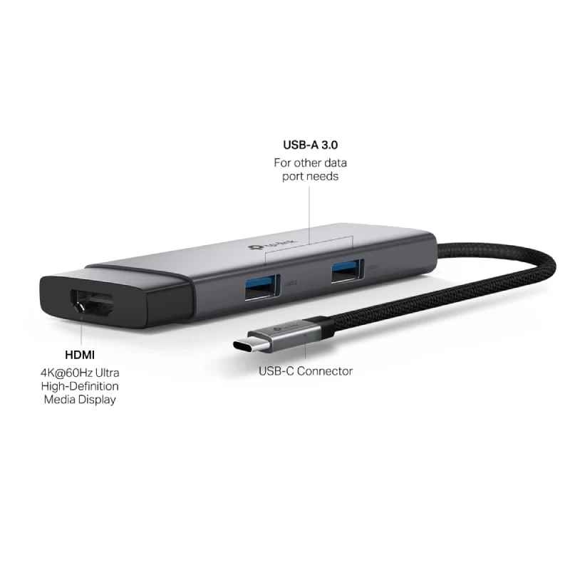 هب تي بي-لينك UH5020C يو إس بي-C 5 في 1، HDMI / PD / يو إس بي-C / يو إس بي-A