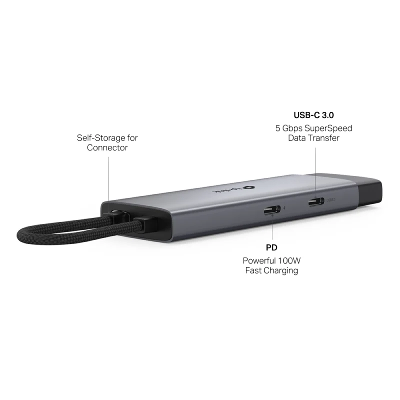 هب تي بي-لينك UH5020C يو إس بي-C 5 في 1، HDMI / PD / يو إس بي-C / يو إس بي-A