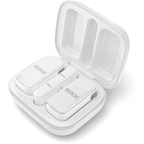 ميكروفون لاسلكي فائق الصغر رود وايرلس مايكرو لشخصين / USB-C - أبيض
