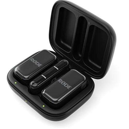 ميكروفون لاسلكي فائق الصغر رود وايرلس مايكرو لشخصين / USB-C - أسود