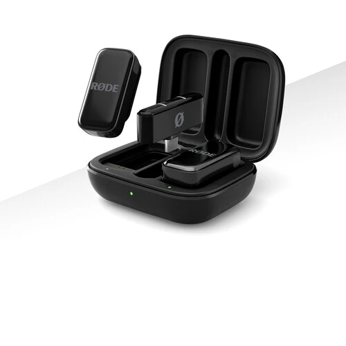 ميكروفون لاسلكي فائق الصغر رود وايرلس مايكرو لشخصين / USB-C - أسود