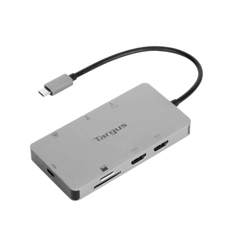 محطة إرساء تارجوس، HDMI/يو إس بي-A/يو إس بي-C/LAN/بطاقة SD، بقدرة 100 واط، باللون الفضي