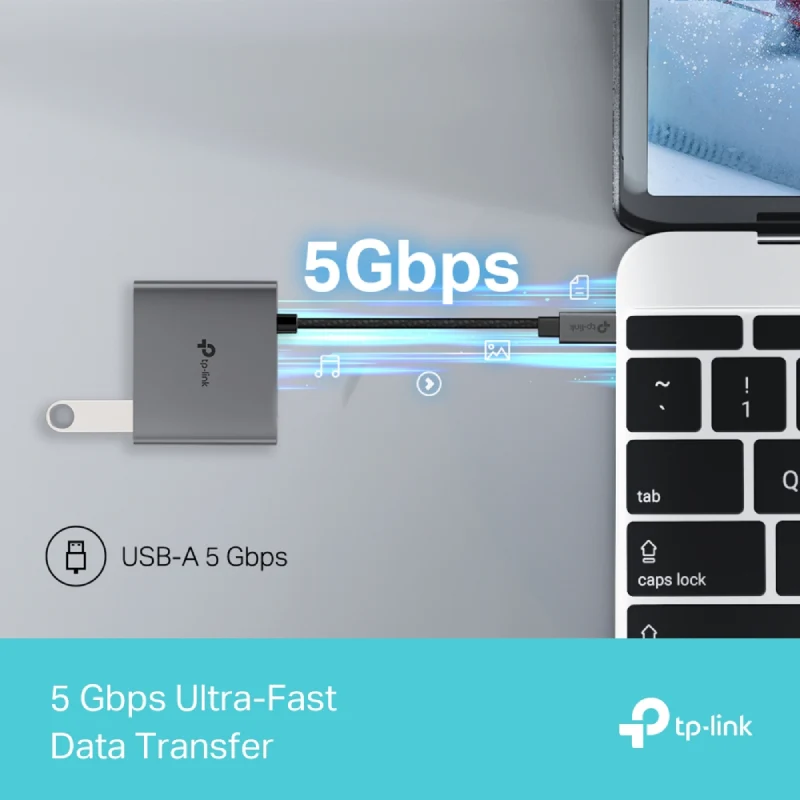 موزع تي بي-لينك UH3020C يو إس بي-C، 3 في 1، HDMI، PD بقدرة 100 واط، يو إس بي-A