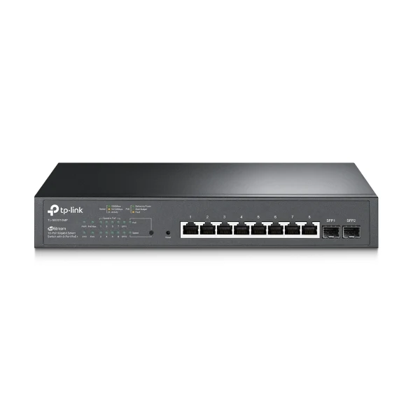 سويتش ذكي جيجابت تي بي لينك SG2210MP جيت ستريم بعشرة منافذ مع 8 منافذ PoE+