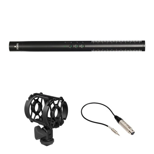 طقم ميكروفون اتجاهي رود NTG4+ مع حامل مضاد للاهتزاز وكابل من XLR إلى 3.5 مم