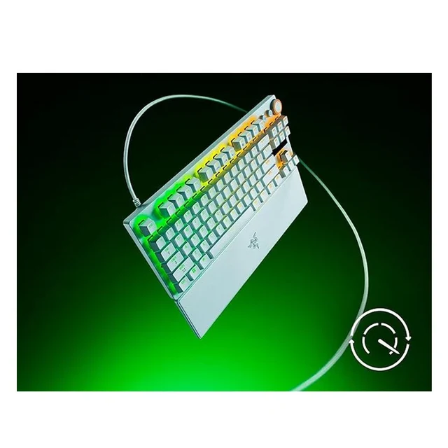 لوحة مفاتيح ألعاب ريزر هانتسمان V3 برو بدون لوحة أرقام - أبيض - تخطيط أمريكي