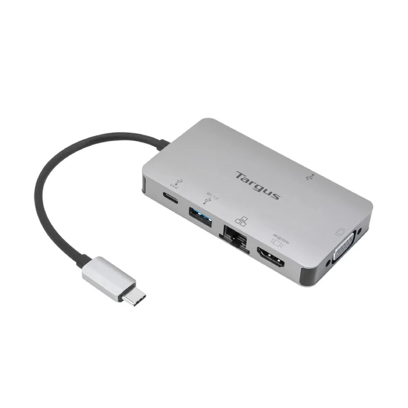 محطة إرساء تارجوس، HDMI/VGA/يو إس بي-A/يو إس بي-C/LAN، بقدرة 100 واط، باللون الرمادي