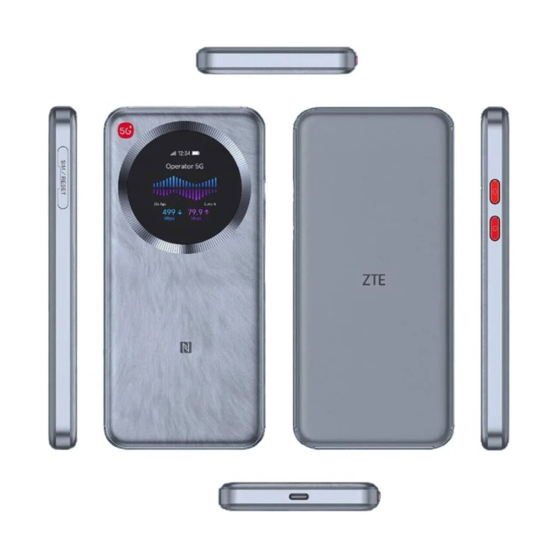 راوتر واي فاي محمول ZTE U30 برو – 5G / بطارية 5000 مللي أمبير / فضي