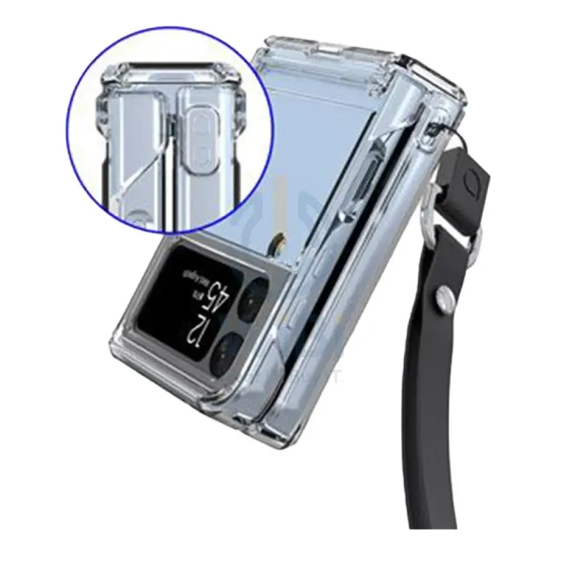 حافظة أراري نيوكين 360 من PC + TPU لسامسونج جالاكسي زد فليب 4، شفاف