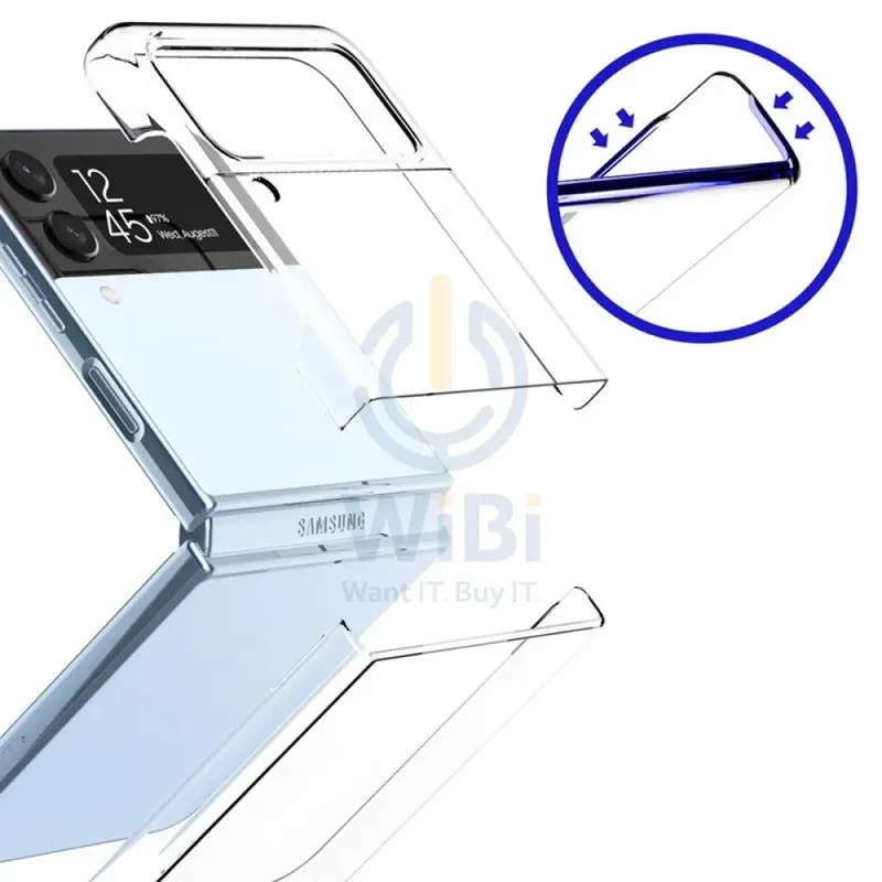 حافظة أراري نيوكين 360 من PC + TPU لسامسونج جالاكسي زد فليب 4، شفاف