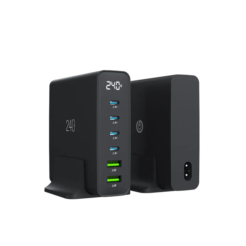 GOUI Gan Desktop Charger - 240W / USB-C / USB-A / Black