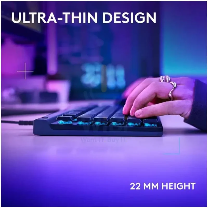 لوحة مفاتيح ألعاب ميكانيكية لوجيتك G515 لايت سبيد TKL - سلكية / RGB / مفاتيح ذات استجابة لمسية / إنجليزية/عربية / أسود