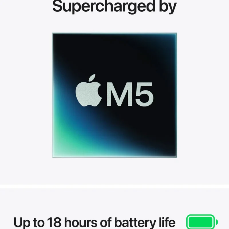 لابتوب ماك بوك إير من آبل، مقاس 15.3 بوصة، M5، معالج 10 أنوية، معالج رسومات 10 أنوية، ذاكرة وصول عشوائي 16 جيجابايت، قرص حالة صلبة 512 جيجابايت، عربي/إنجليزي، باللون ستارلايت، ضمان سنة واحدة، Z1LT0014H