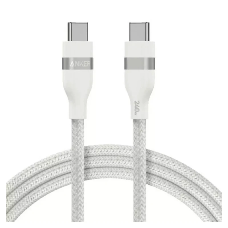 كابل أنكر من USB-C إلى USB-C - 240 واط / 1 متر / أبيض