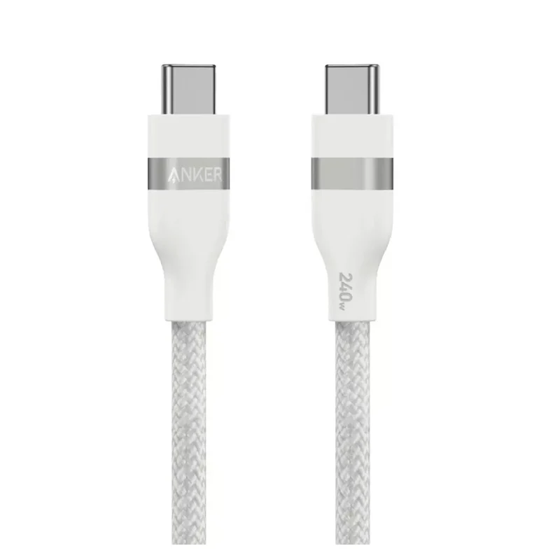 كابل أنكر من USB-C إلى USB-C - 240 واط / 1 متر / أبيض