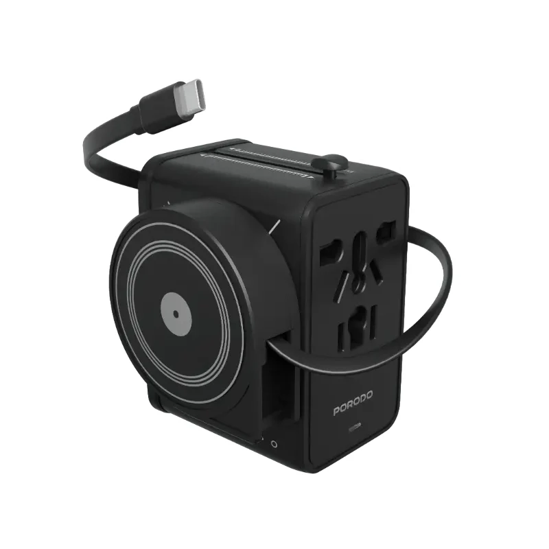 Porodo Voyage Universal Travel Adapter - USB-C / USB-A / Black