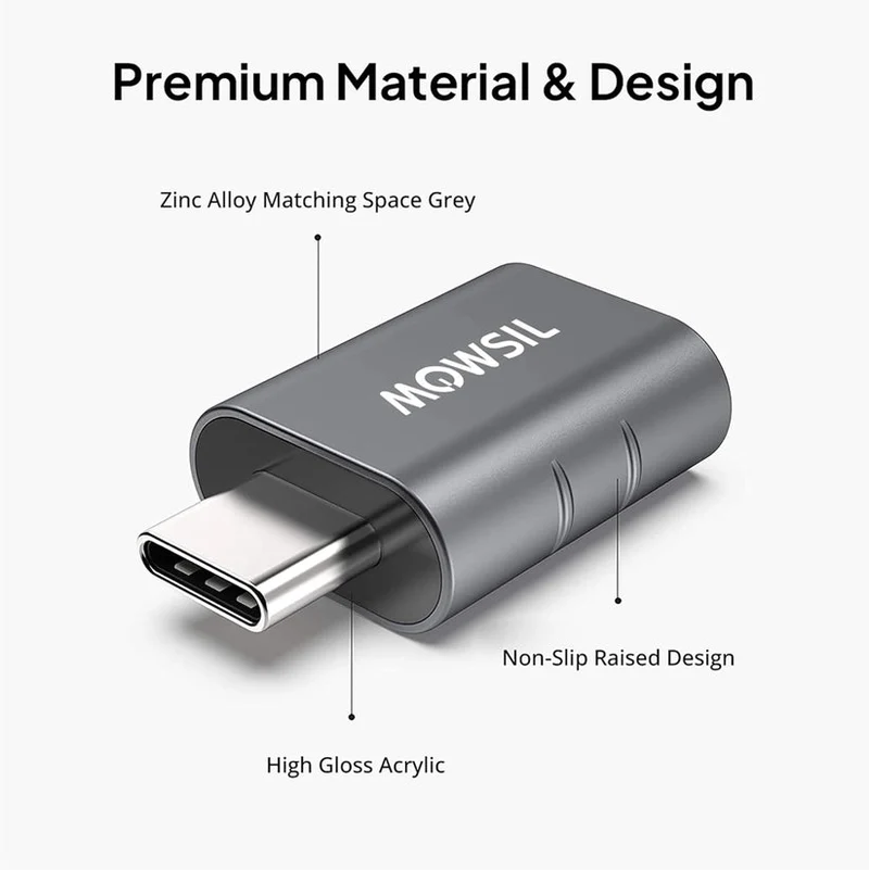 Mowsil USB-C to USB-A OTG Adapter - 5Gbps / Gray