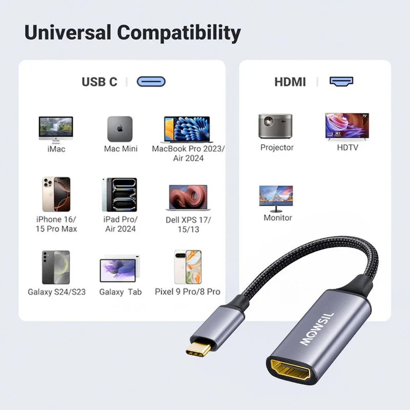 Mowsil USB-C to HDMI Adapter - 4K / Space Gray